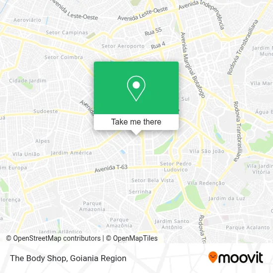 The Body Shop map