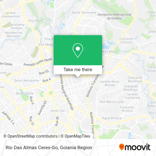 Rio Das Almas Ceres-Go map