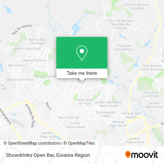 Showdrinks Open Bar map