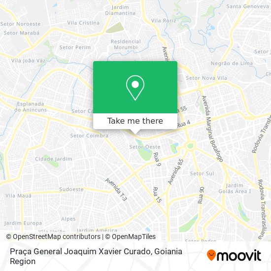 Mapa Praça General Joaquim Xavier Curado