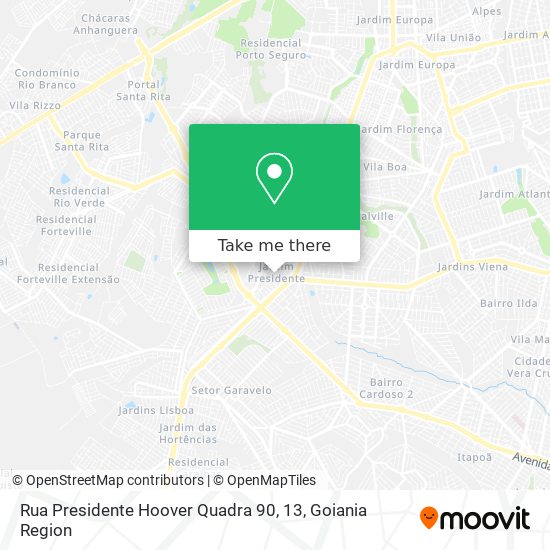 Mapa Rua Presidente Hoover Quadra 90, 13