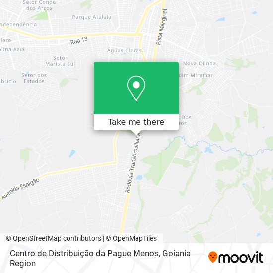 Mapa Centro de Distribuição da Pague Menos