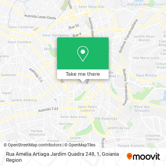 Mapa Rua Amélia Artiaga Jardim Quadra 248, 1