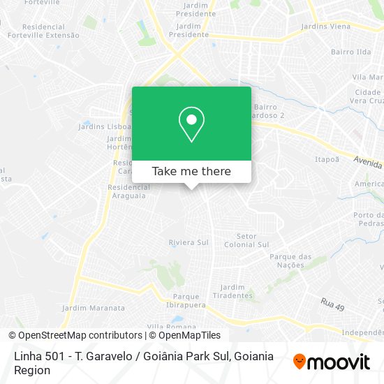 Linha 501 - T. Garavelo / Goiânia Park Sul map