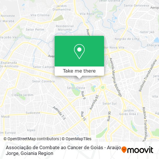 Associação de Combate ao Cancer de Goiás - Araújo Jorge map
