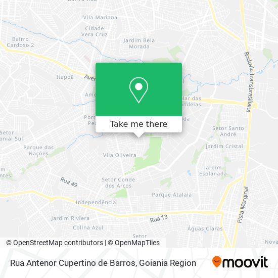 Mapa Rua Antenor Cupertino de Barros