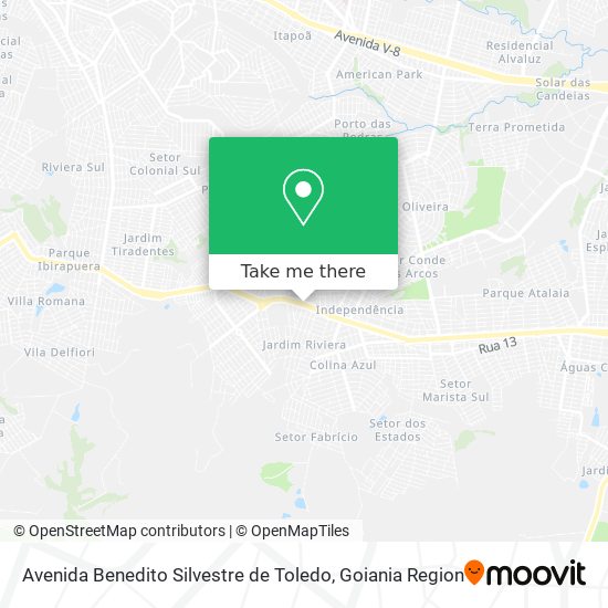 Avenida Benedito Silvestre de Toledo map