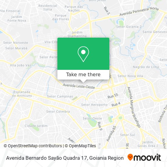 Mapa Avenida Bernardo Sayão Quadra 17