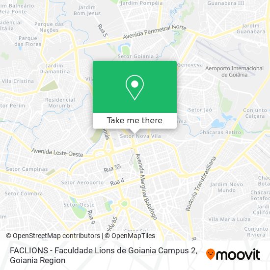 Mapa FACLIONS - Faculdade Lions de Goiania Campus 2