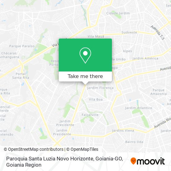 Mapa Paroquia Santa Luzia Novo Horizonte, Goiania-GO