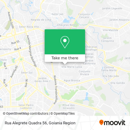 Mapa Rua Alegrete Quadra 56