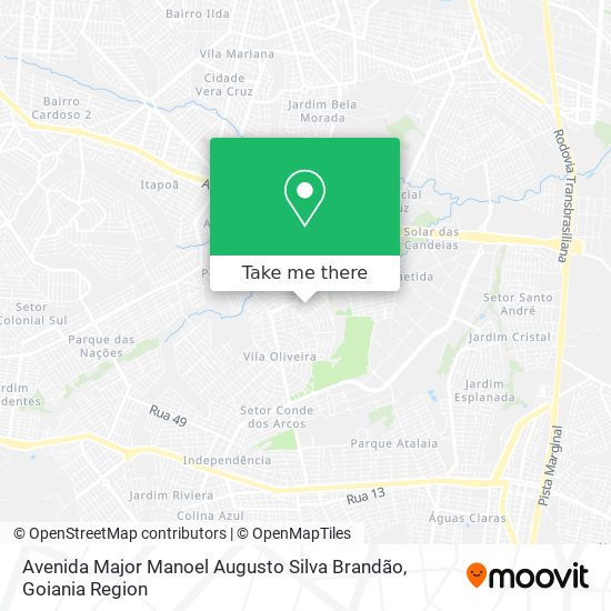 Mapa Avenida Major Manoel Augusto Silva Brandão