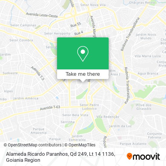 Alameda Ricardo Paranhos, Qd 249, Lt 14 1136 map