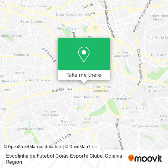 Mapa Escolinha de Futebol Goiás Esporte Clube