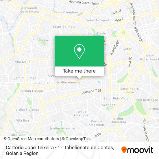 Mapa Cartório João Teixeira - 1º Tabelionato de Contas