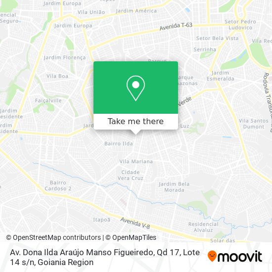 Mapa Av. Dona Ilda Araújo Manso Figueiredo, Qd 17, Lote 14 s / n