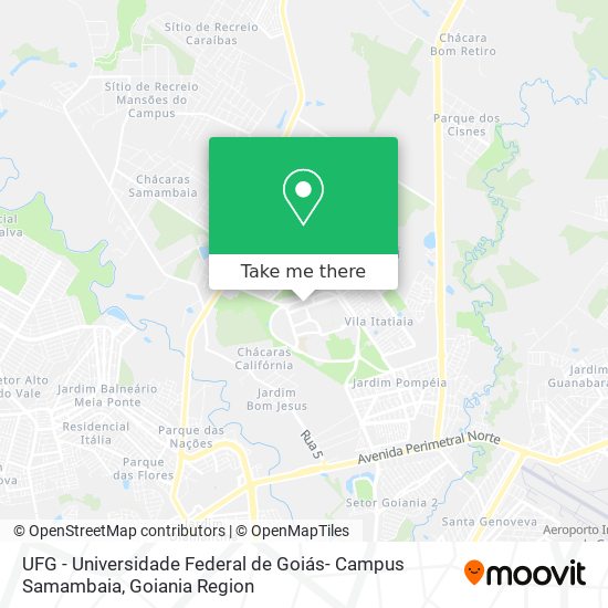 Mapa UFG - Universidade Federal de Goiás- Campus Samambaia