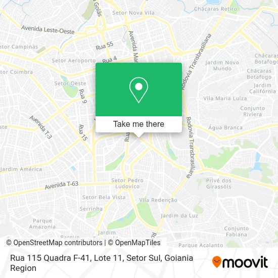 Rua 115 Quadra F-41, Lote 11, Setor Sul map