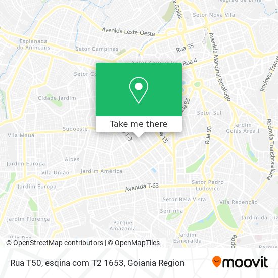 Rua T50, esqina com T2 1653 map