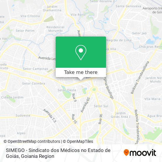 Mapa SIMEGO  - Sindicato dos Médicos no Estado de Goiás