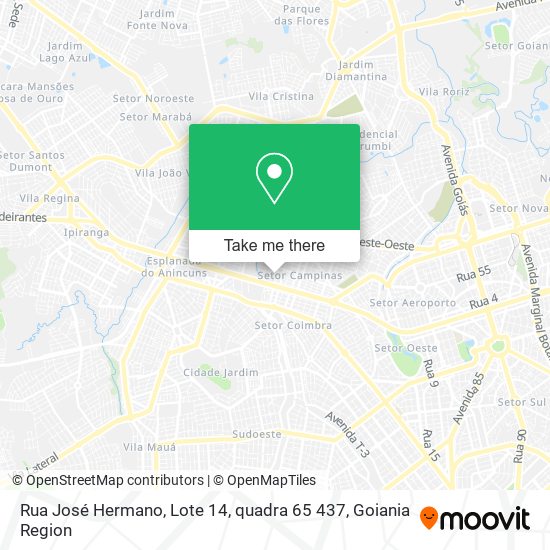 Mapa Rua José Hermano, Lote 14, quadra 65 437