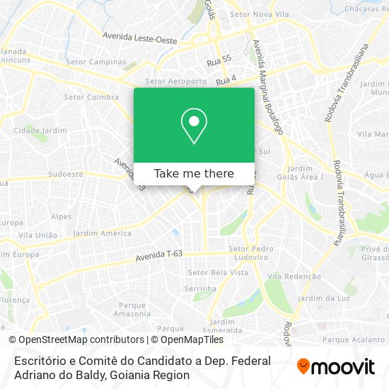 Mapa Escritório e Comitê do Candidato a Dep. Federal Adriano do Baldy