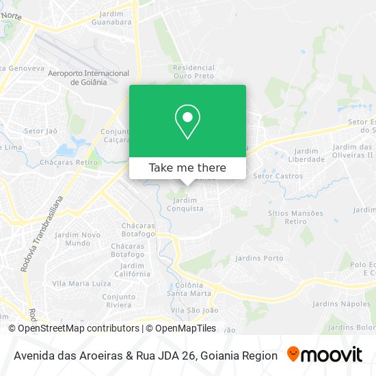 Mapa Avenida das Aroeiras & Rua JDA 26