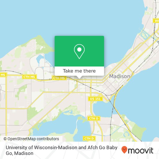 Mapa de University of Wisconsin-Madison and Afch Go Baby Go