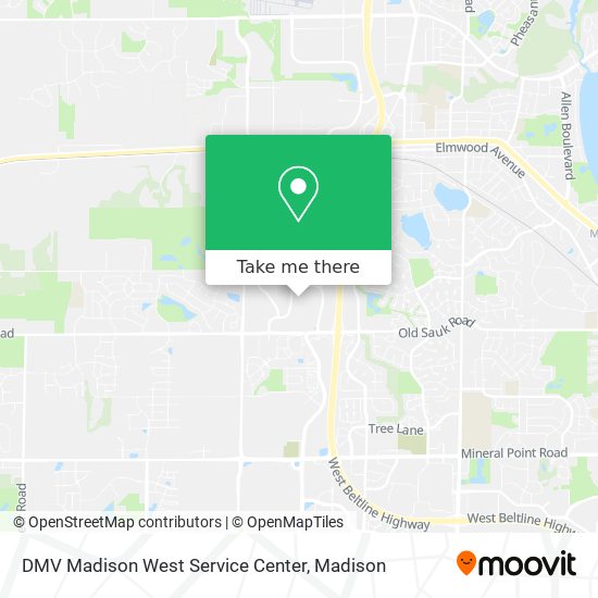 DMV Madison West Service Center map