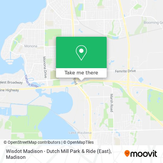 Wisdot Madison - Dutch Mill Park & Ride (East) map