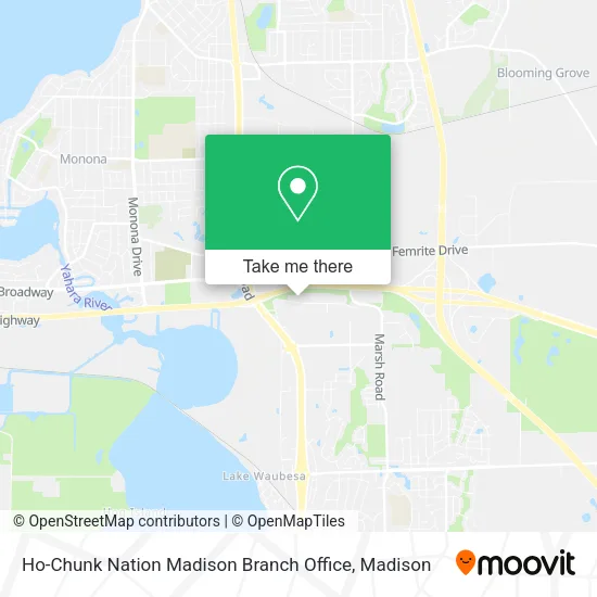 Ho-Chunk Nation Madison Branch Office map