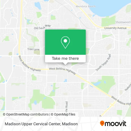 Madison Upper Cervical Center map