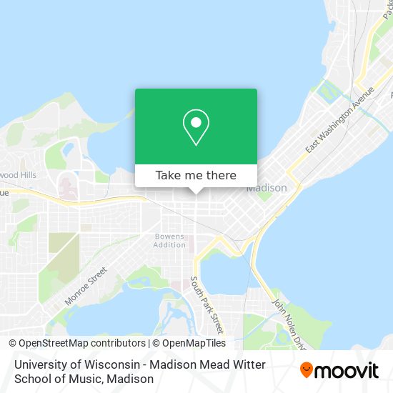 University of Wisconsin - Madison Mead Witter School of Music map