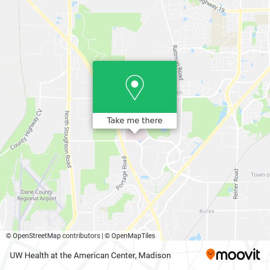 Mapa de UW Health at the American Center