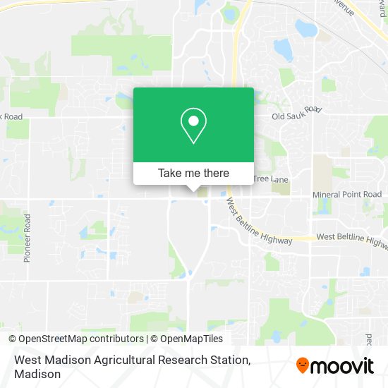 West Madison Agricultural Research Station map