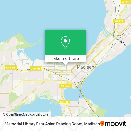 Memorial Library East Asian Reading Room map