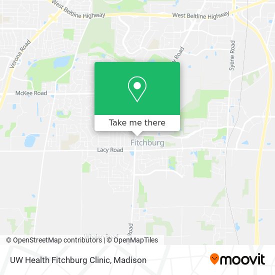 Mapa de UW Health Fitchburg Clinic