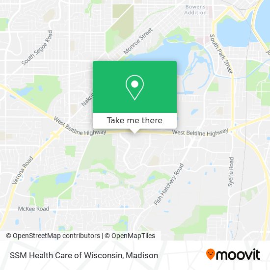 SSM Health Care of Wisconsin map