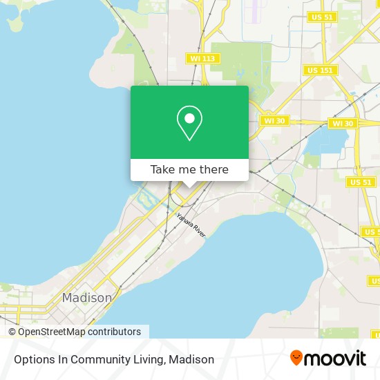 Mapa de Options In Community Living