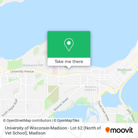 University of Wisconsin-Madison - Lot 62 (North of Vet School) map