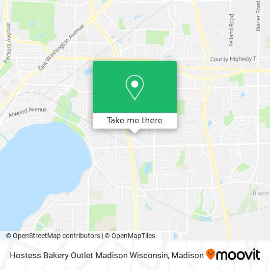 Hostess Bakery Outlet Madison Wisconsin map