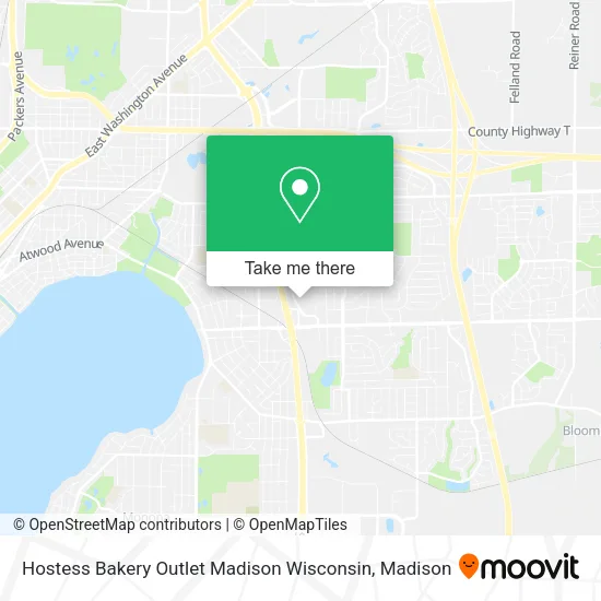 Mapa de Hostess Bakery Outlet Madison Wisconsin