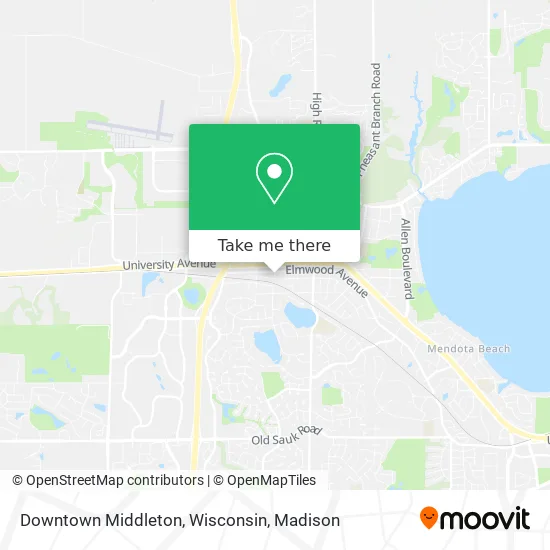 Mapa de Downtown Middleton, Wisconsin