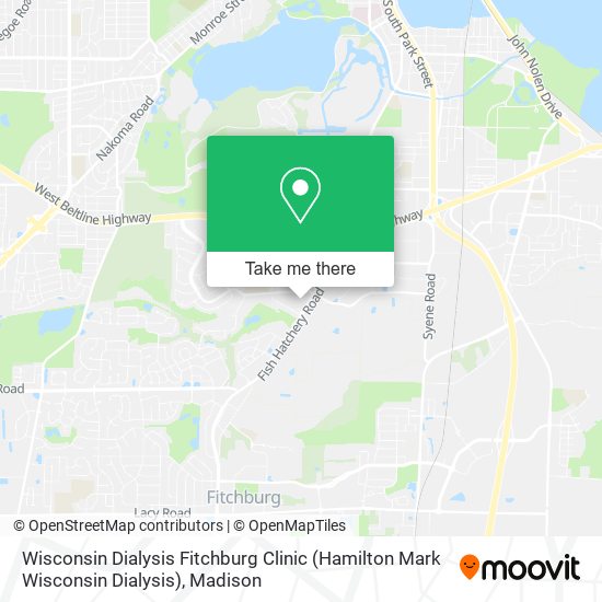 Mapa de Wisconsin Dialysis Fitchburg Clinic (Hamilton Mark Wisconsin Dialysis)