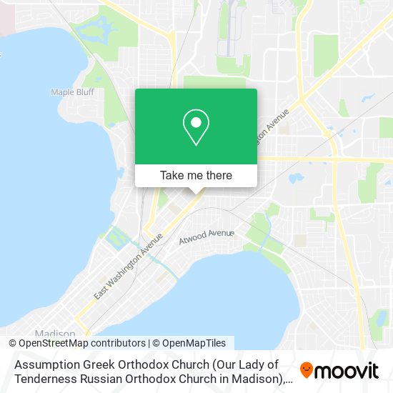 Assumption Greek Orthodox Church (Our Lady of Tenderness Russian Orthodox Church in Madison) map