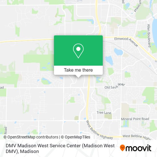 DMV Madison West Service Center (Madison West DMV) map