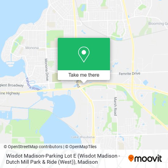 Wisdot Madison-Parking Lot E (Wisdot Madison - Dutch Mill Park & Ride (West)) map