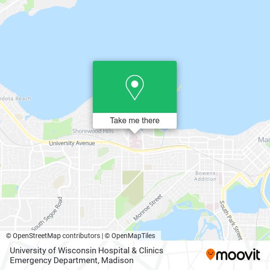 University of Wisconsin Hospital & Clinics Emergency Department map