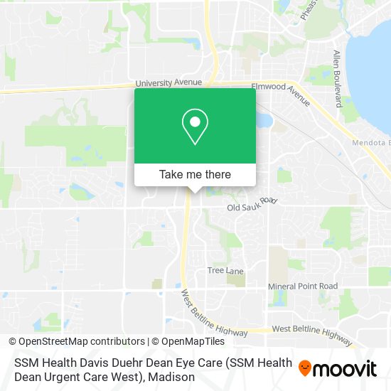 Mapa de SSM Health Davis Duehr Dean Eye Care (SSM Health Dean Urgent Care West)