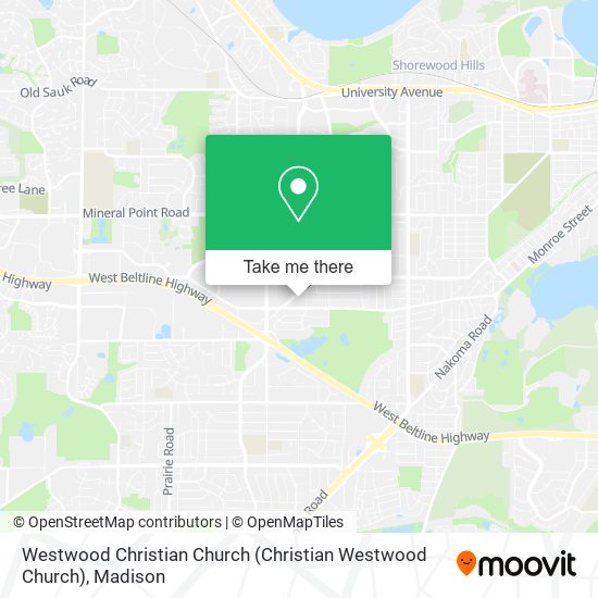 Westwood Christian Church map